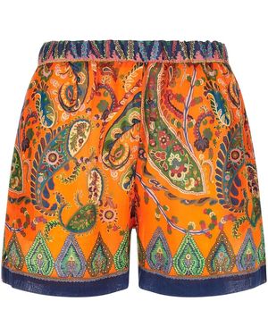 Etro Ramie Shorts - Orange