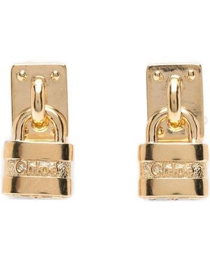 Chloé 'paddington' Mini Padlock Earrings - Natural