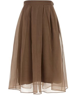 Brunello Cucinelli 'circle' Skirt - Brown