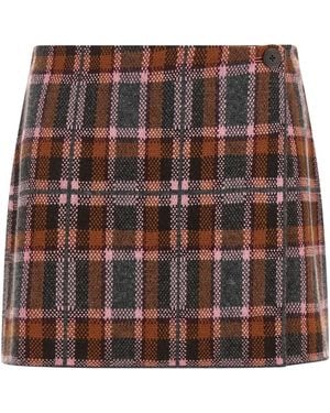 Guest In Residence Tartan Skirt - Brown