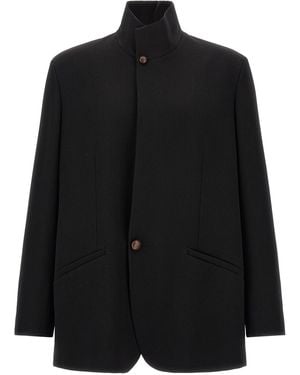 ZEGNA Wool Blazer With Buttons - Black