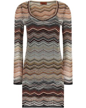Missoni Chevron Lamé Dress - Grey