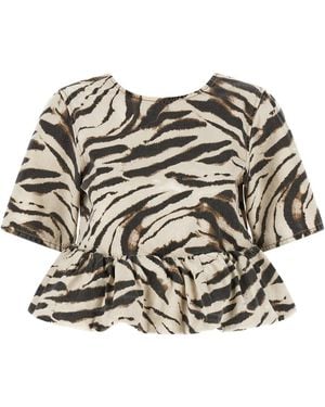 Ganni 'zebra Denim' Top - Multicolour