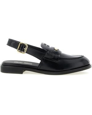 Miu Miu 'penny Loafers' Sabots - Black