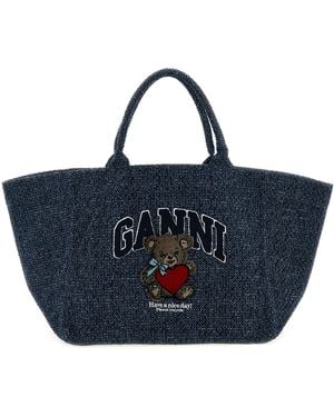 Ganni 'xxl Bear' Shopping Bag - Blue