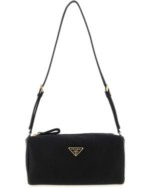 Prada Triangle Logo Shoulder Bag - Black
