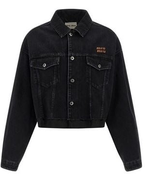 Miu Miu Giacca Denim Layered - Nero