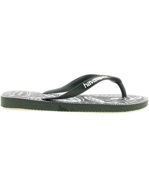Havaianas Flip-Flops With Botanical Print - Black