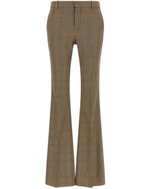 Saint Laurent Prince Of Wales Houndstooth Trousers - Grey