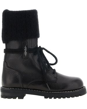 Fendi Commando Ankle Boots - Black