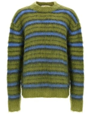 Marni 'Brushed Mohair Striped' Jumper - Green