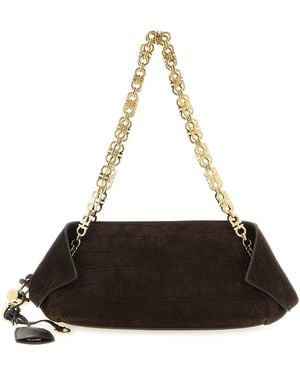 Ferragamo Schultertasche Mit Gancini-Kette - Schwarz