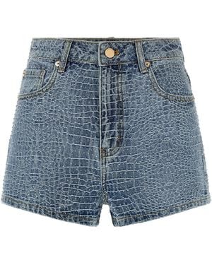 Self-Portrait 'rhinestone' Shorts - Blue