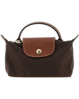 Longchamp Clutch Mit "Le Pliage Original"-Griff - Braun
