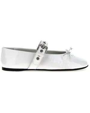 バレエシューズ Miu miu Buckle and bow ballet flats Miu Miu Buckle And Bow Ballet Flats in Black | Lyst