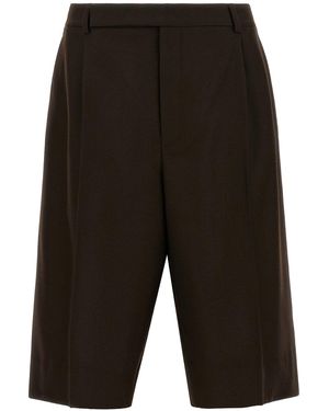 Saint Laurent Flannel Bermuda Shorts - Black