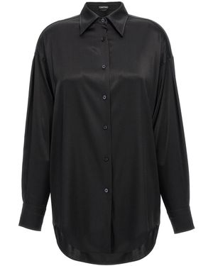 Tom Ford Shiny Silk Satin Shirt - Black