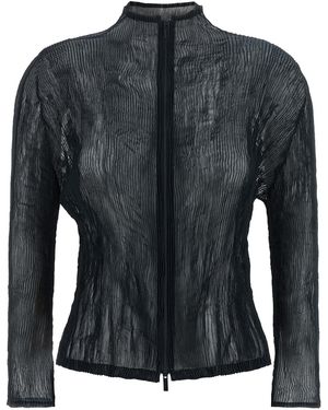 Issey Miyake Cardigan "Chiffon Twist 1" - Schwarz