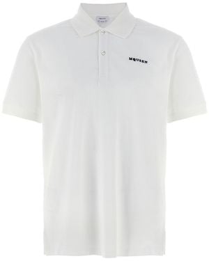 McQueen Logo Embroidery Polo Shirt - White