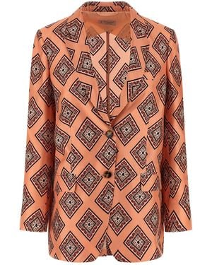 Alberto Biani Tie Print Blazer - Pink