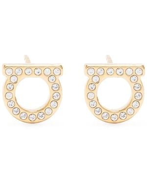 Ferragamo Ohrringe 'Gancini Crystals' - Mettallic