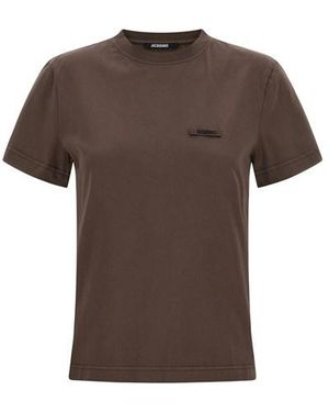 Jacquemus T-Shirt 'Le T-Shirt Gros-Grain' - Marrone