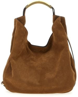 Moschino 'handle Me' Medium Shoulder Bag - Brown