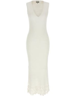 Ganni 'Cotton Crochet' Dress - White