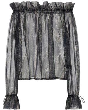 Saint Laurent Blouse 'Off-The-Shoulder - Black