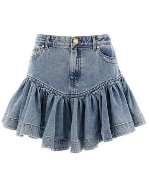 Zimmermann Gonna 'Denim Frill Mini' - Blu