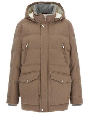 Brunello Cucinelli Piumino Flanella - Marrone