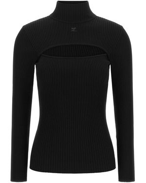Courreges Pullover Mit Cut-Out - Schwarz