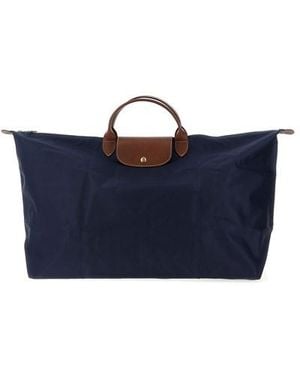 Longchamp Borsa Da Viaggio Con Patta - Blu