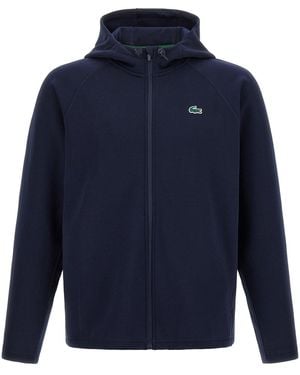 Lacoste Interlock Hooded Sweatshirt - Blue