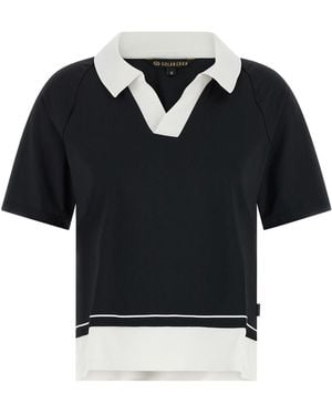 Goldbergh Piccola Polo Shirt With Contrasting V-Neck - Black