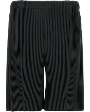Homme Plissé Issey Miyake 'monthly Colors: August' Bermuda Shorts - Black