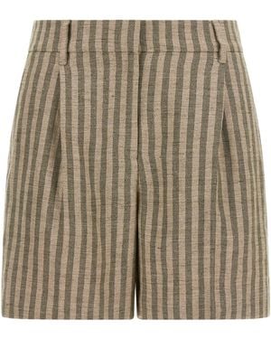 Brunello Cucinelli Striped Bermuda Shorts - Natural