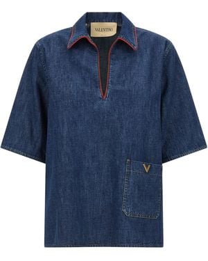 Valentino Garavani 'vlogo Signature' Shirt - Blue