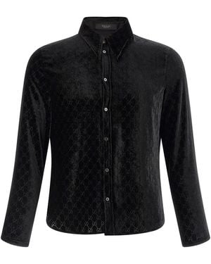 Gucci 'Gg' Velvet Shirt - Black