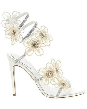 Rene Caovilla 'peach Flower' Sandals - Metallic