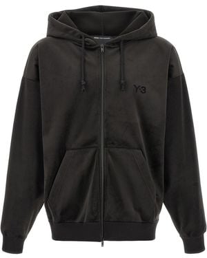 Y-3 'velvet Sip Hd' Sweatshirt - Grey