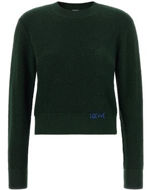 Loewe Bestickter Strickpullover - Grün