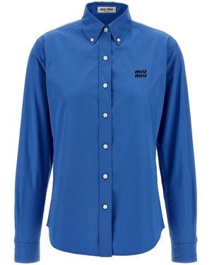Miu Miu Button-Down-Hemd - Blau