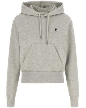 Ami Paris Felpa Con Cappuccio 'Ami De Cœur' - Grigio