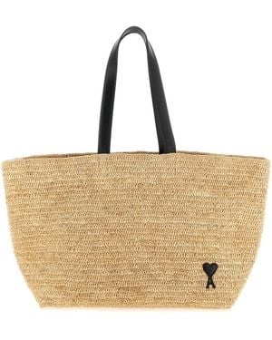Ami Paris 'ami De Coeur' Shopping Bag - Natural