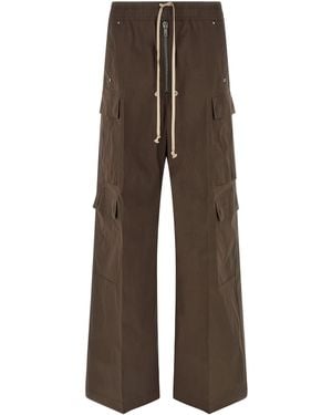 Rick Owens Cargobelas Trousers With Exposed Zip - Brown
