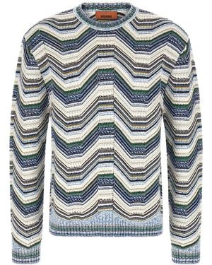 Missoni Geometrischer Zickzack-Pullover - Grau