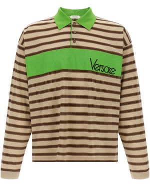 Versace Intarsia Polo Shirt - Green