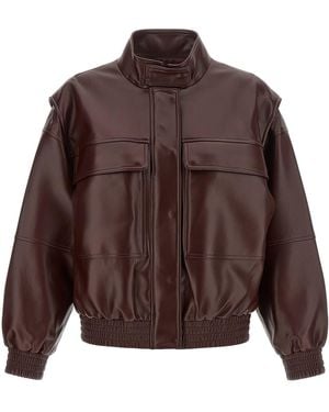Twinset Bomberjacke Mit Ledereffekt - Braun