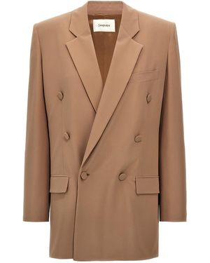 Saint Laurent Double-breasted Blazer - Brown